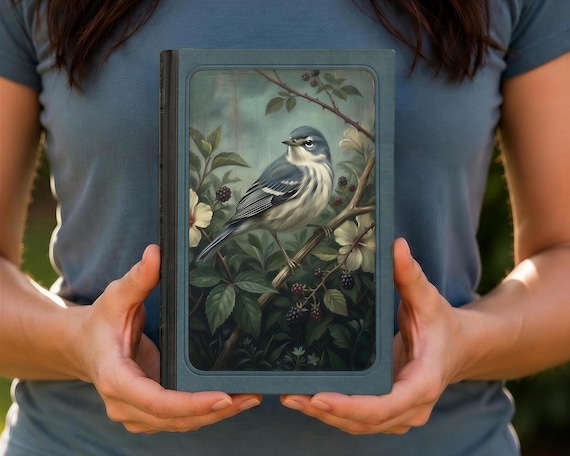 Bird Floral Lined Journal | Heirloom Hardcover Notebook | Vintage Cottagecore Diary