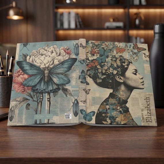 Vintage Custom Journal | Personalized Notebook | Butterfly Journals | Oddities & Curiosities Customizable Book