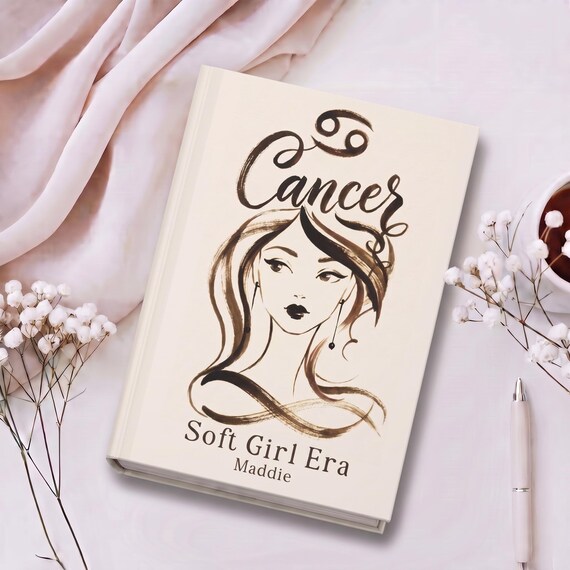 Cancer Custom Journal | Zodiac Personalized Notebook | Customizable Horoscope Book | Lined or Blank Pages