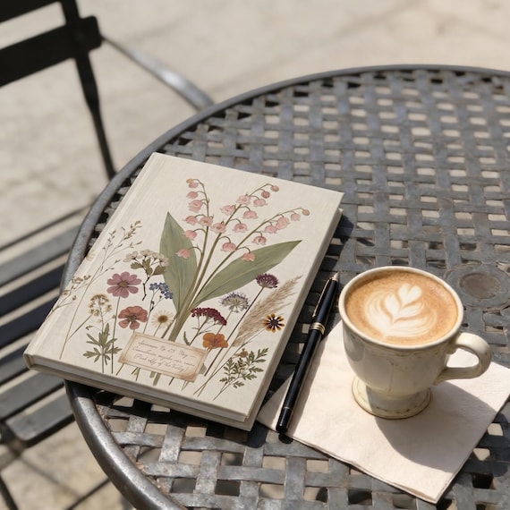 May Lily of the Valley Birth Flower Journal | Heirloom Vintage Hardcover Notebook | Heritage Botanical Diary | Lined or Blank Pages