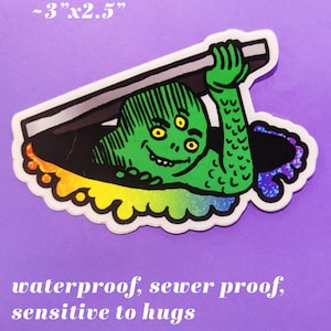 Sewer Mutant Pride rainbow horror sticker cute cartoon underground horror scifi image 2