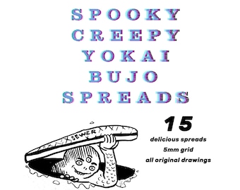 Spooky Creepy Yokai Bujo Spreads PDF | For Monsters, Mutants, Horror lovers, Tarot, bullet journals, October, Halloween, spells and magic