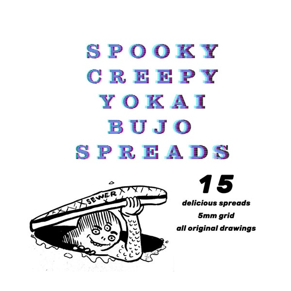 Spooky Creepy Yokai Bujo Spreads PDF | For Monsters, Mutants, Horror lovers, Tarot, bullet journals, October, Halloween, spells and magic