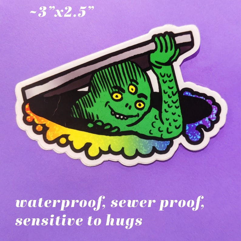 Sewer Mutant Pride rainbow horror sticker cute cartoon underground horror scifi image 2