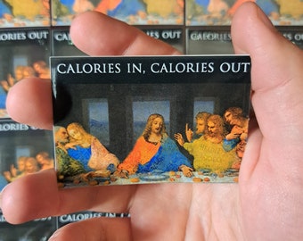 Calories in calories out art history meme funny renaissance da vinci disability illness chronic medicine laptop water bottle hydroflask