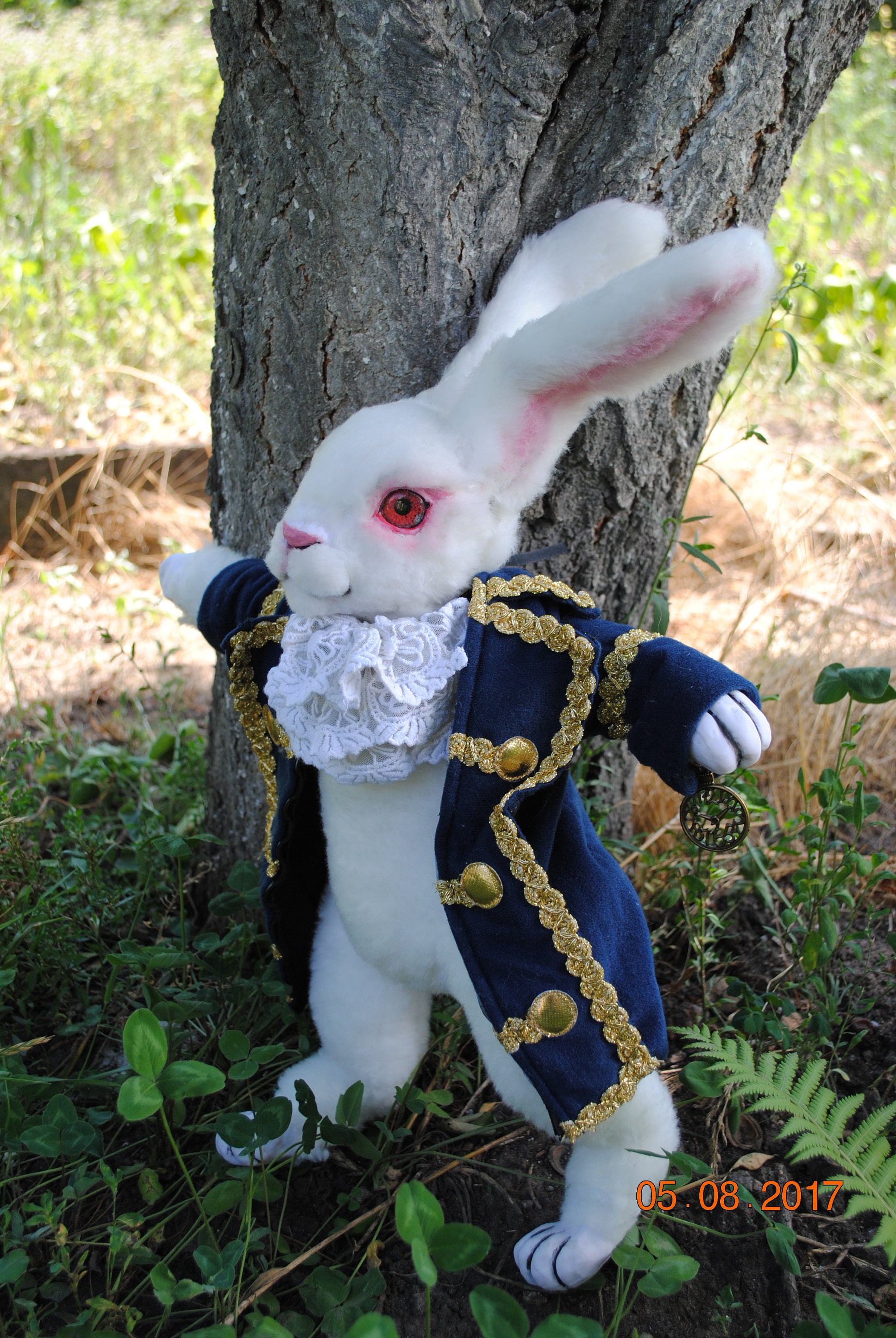 White rabbit stuffed animal alice wonderland outlet