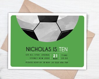 Football birthday invitation. All star instant download printable. Soccer Editable invitation. Corjl. Any age.