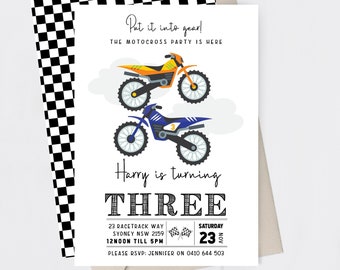 Motocross Invitation Etsy