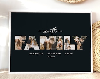 Family photo print. Anniversary gift. Blended family. Customised photo digital printable.