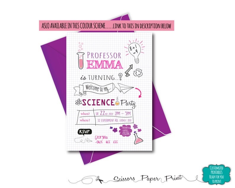 Mad Scientist Birthday Invitation Printable Customised - Etsy Australia