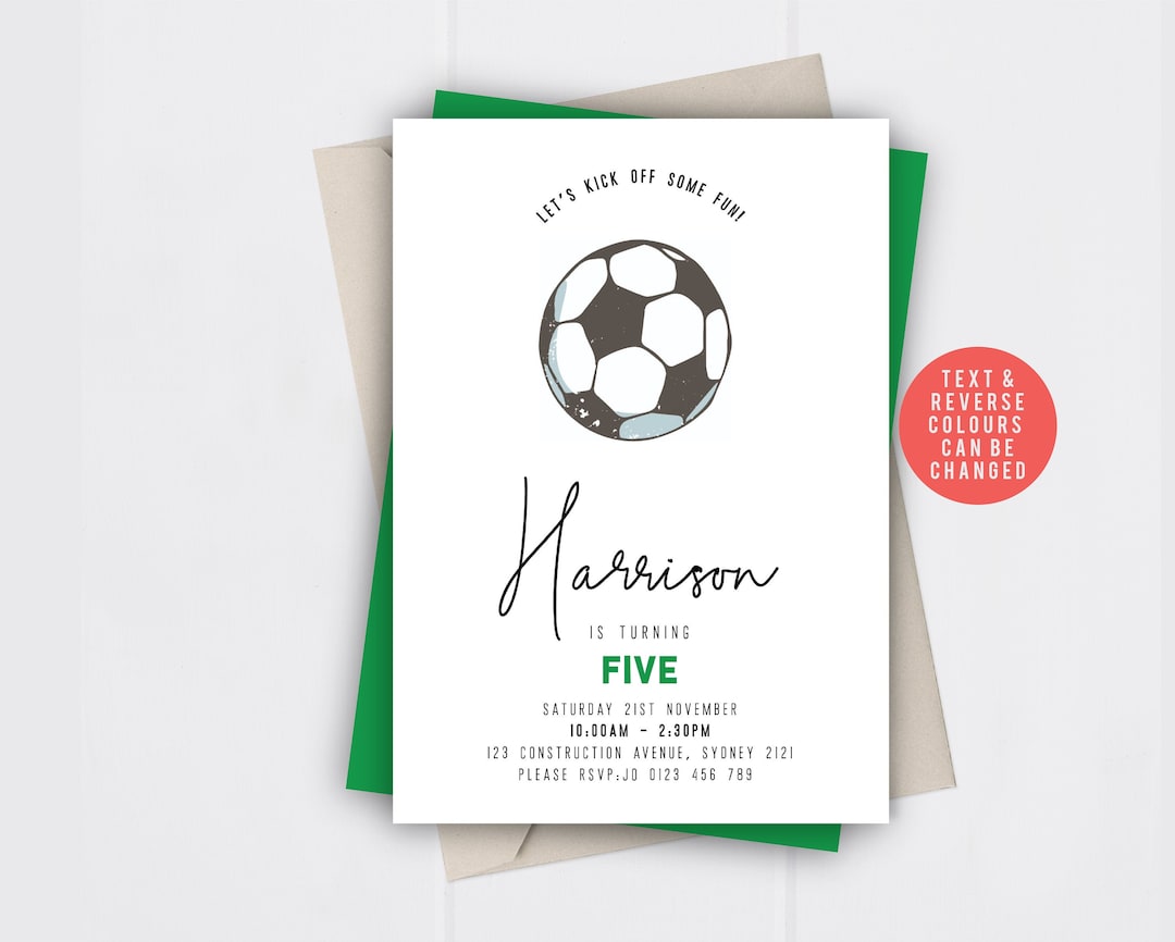 Soccer Birthday Invitation Instant Download Printable. Football ...