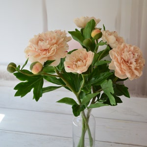 Rosa Pfingstrose aus floralem Polymerclay