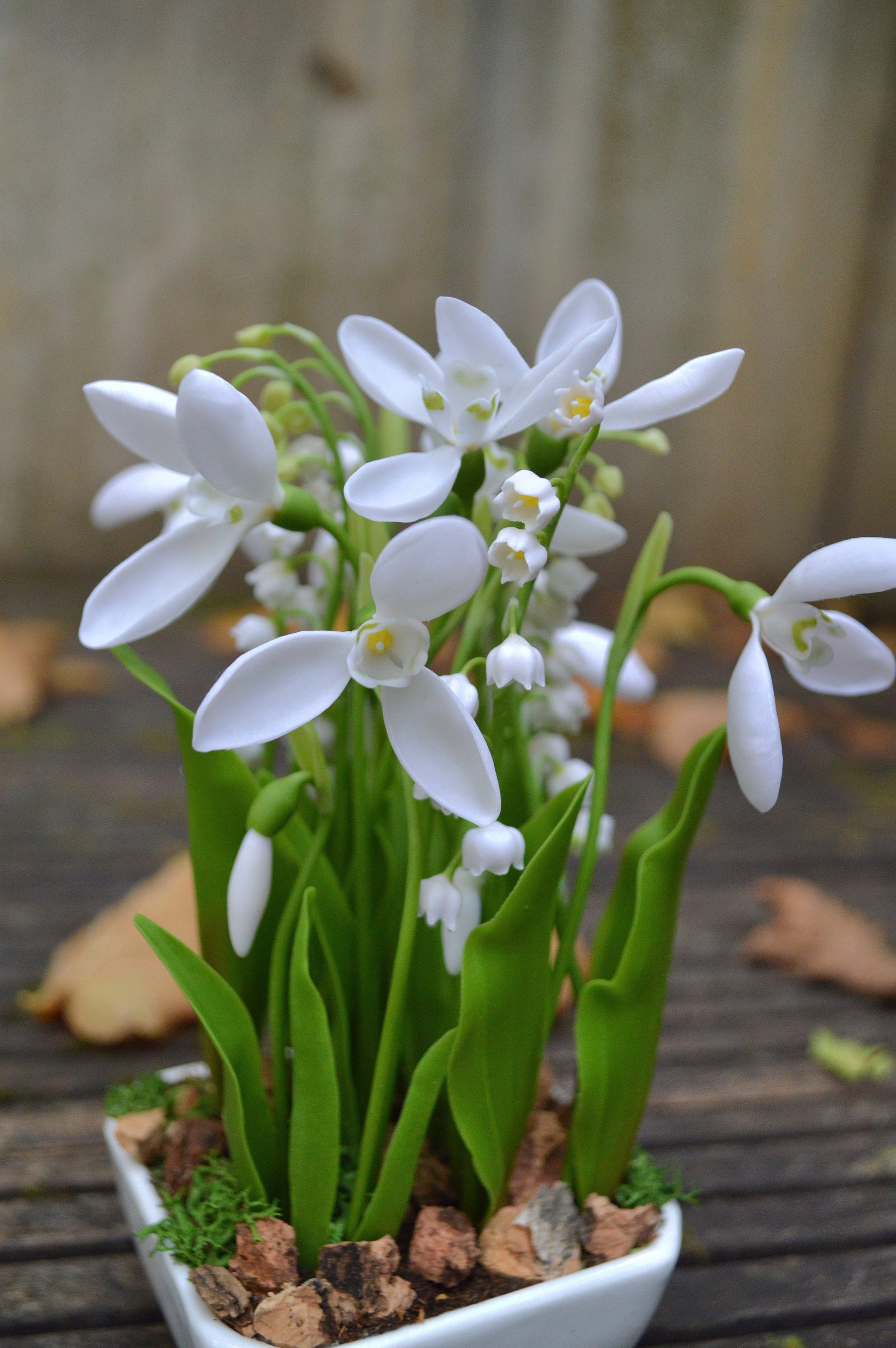 Miniature SNOWDROP in a pot, Tiny crochet white flower, Snow - Inspire  Uplift, Fake Wild Flowers 