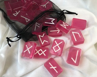 Pink Rune Stones - Etsy