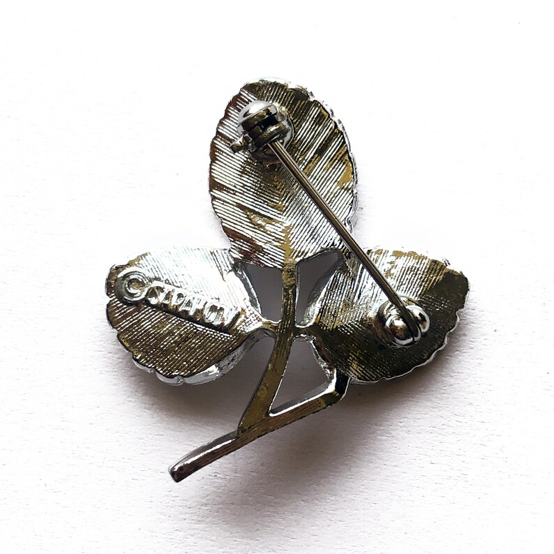 60/'s Sarah Coventry Silver Tone Leaf Earring Brooch Set