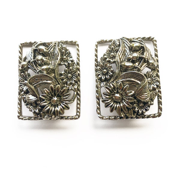 60's Sarah Coventry Silver Tone, Rectangular, Dais