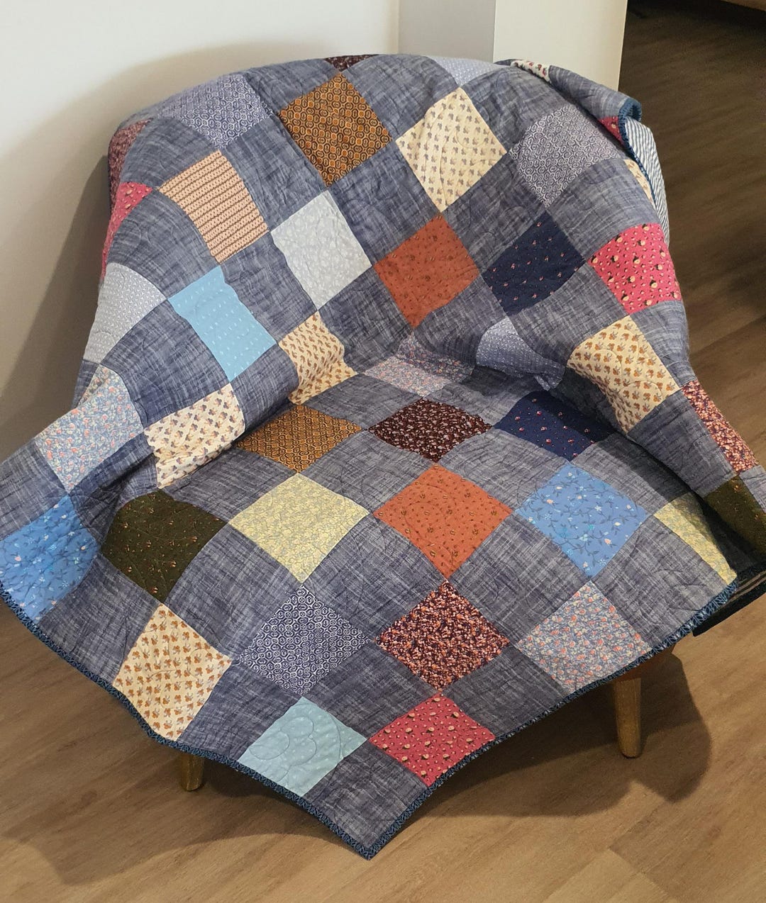 Scrap Patch Rocks Blue Scrappy Patch Quilted Play Mat - Etsy UK