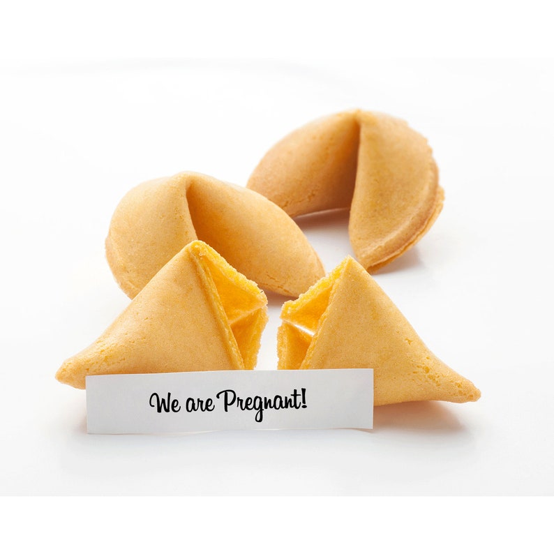 6 Custom We are Pregnant Custom Fortune Cookies Made Fresh to Order Individually Wrapped Ready to Ship FAST image 1