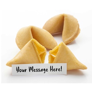 6 Personalized Fortune Cookies | Use Your Own Messages | Individually Wrapped | Ready to Ship FAST!