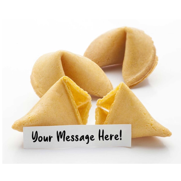 6 Personalized Fortune Cookies | Use Your Own Messages | Individually Wrapped | Ready to Ship FAST!