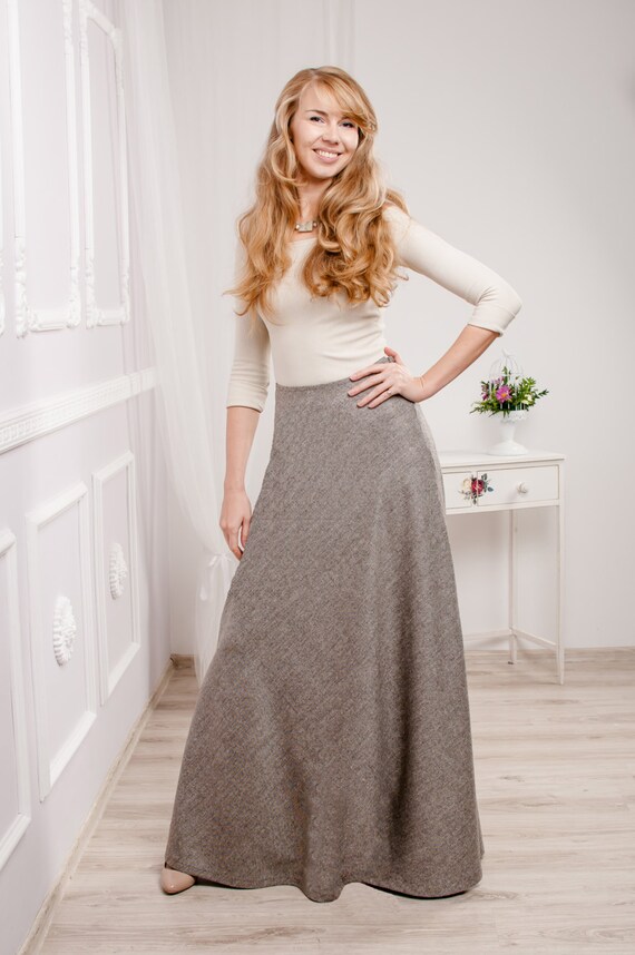maxi skirt wool