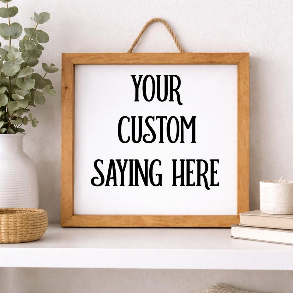 Custom 8x8 Wood Sign | Farmhouse Bathroom, Laundry Room Decor ...