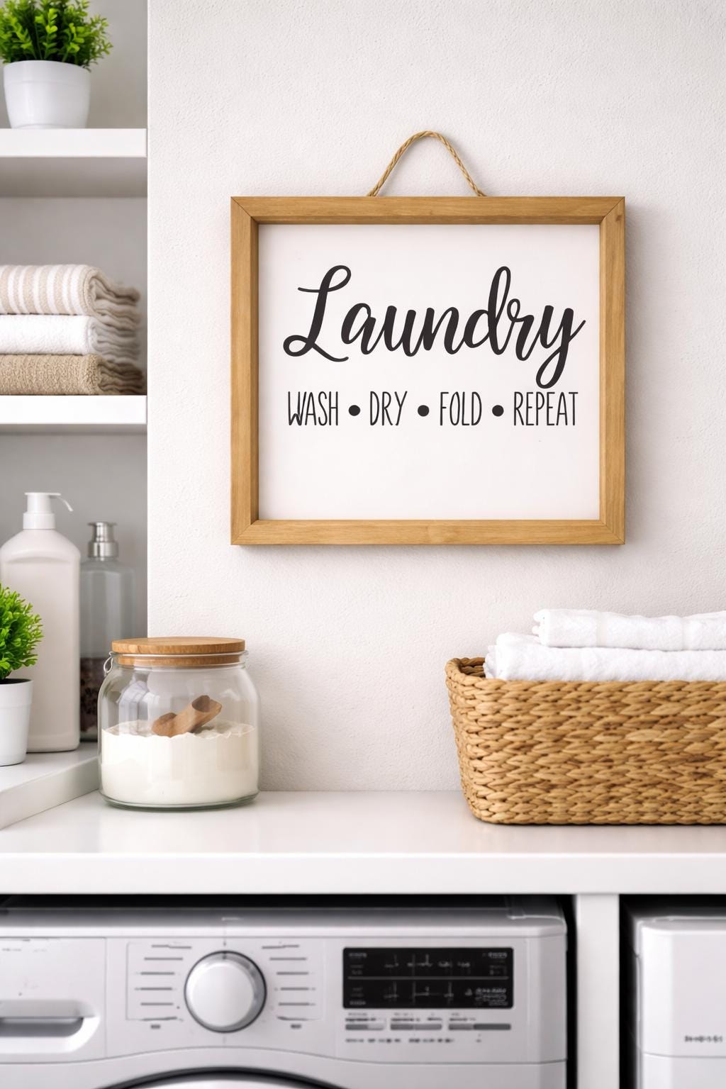 Custom 8x8 Wood Sign | Farmhouse Bathroom, Laundry Room Decor ...