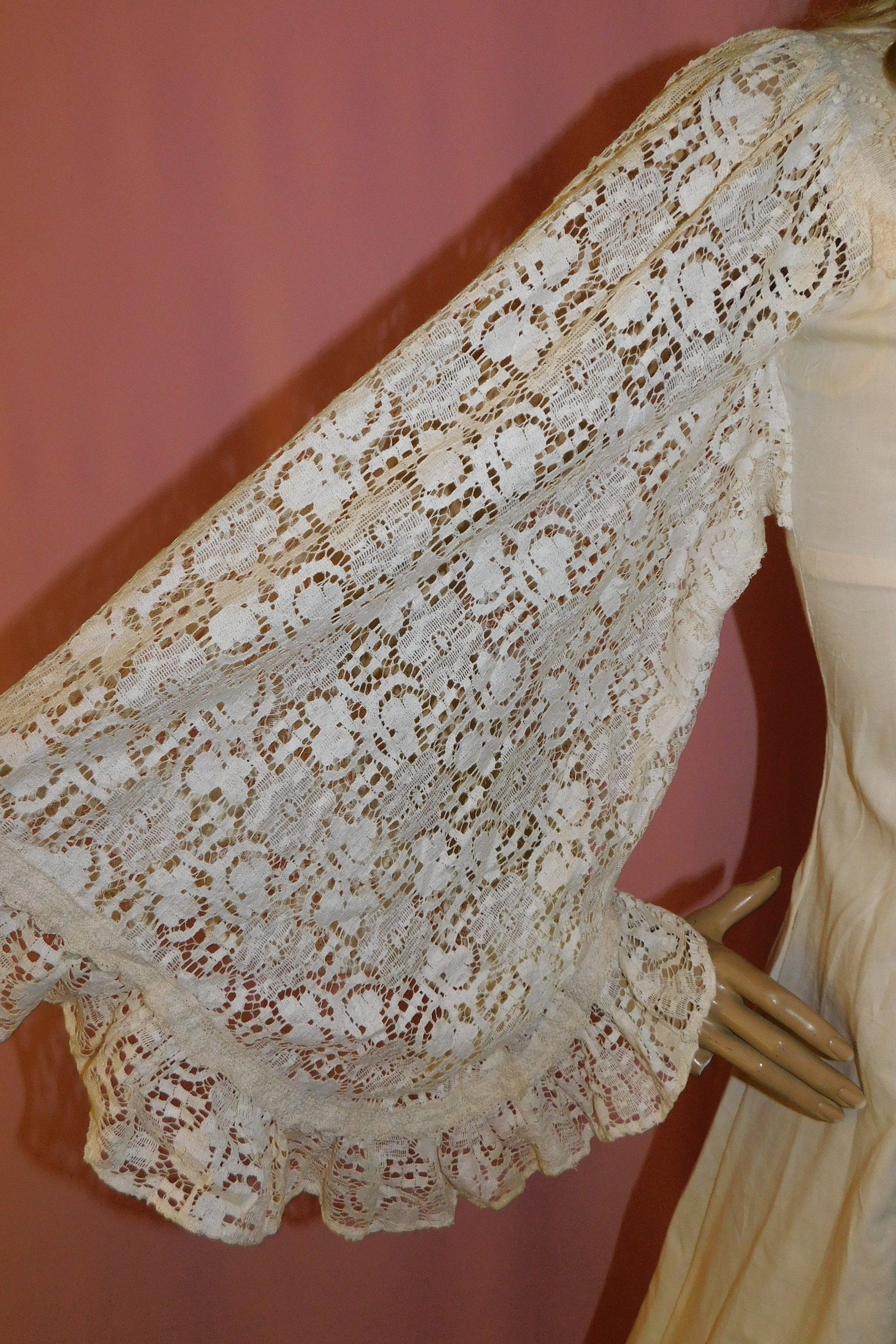 Vintage 70s BOHEMIAN GUNNE SAX Cream Crochet Lace Maxi Dress 10 S 1970s ...