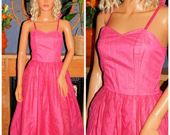 Vintage 80s BUBBLEGUM Pink PRINCESS PROM Party Dress 8 S 1980s Evening Cocktail Kitsch