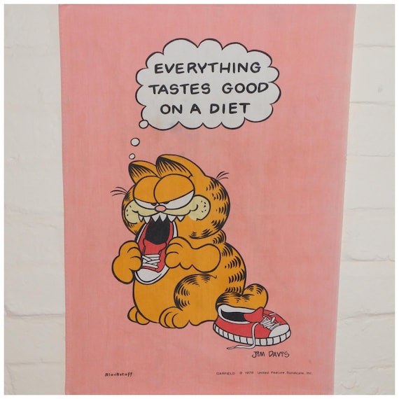Vintage 70s Blackstaff GARFIELD Tea Towel Kitchenalia Gift
