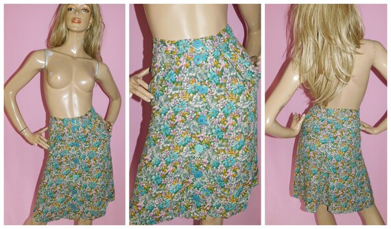 Vintage 40s Multicoloured FLORAL Print Button down