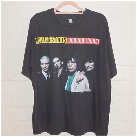Vintage 80s ROLLING STONES Voodoo Lounge 1994 95 Tour T Shirt M L 1980s Tee Single Stitch