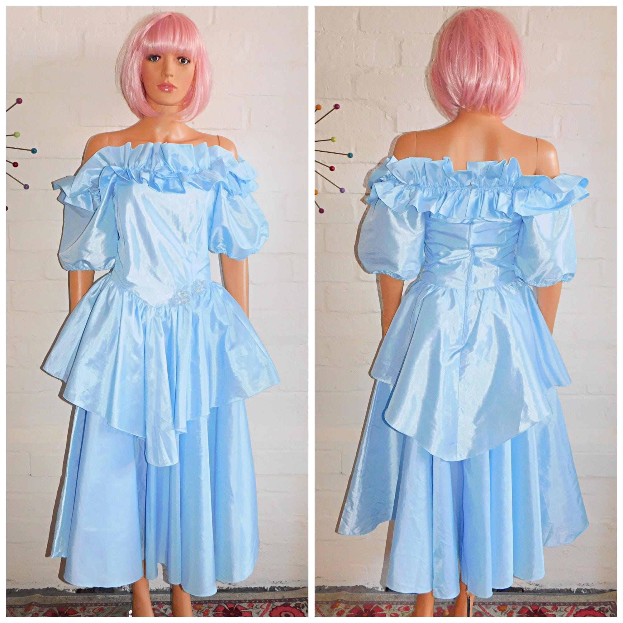 Puffy 80s Dress - Etsy UK