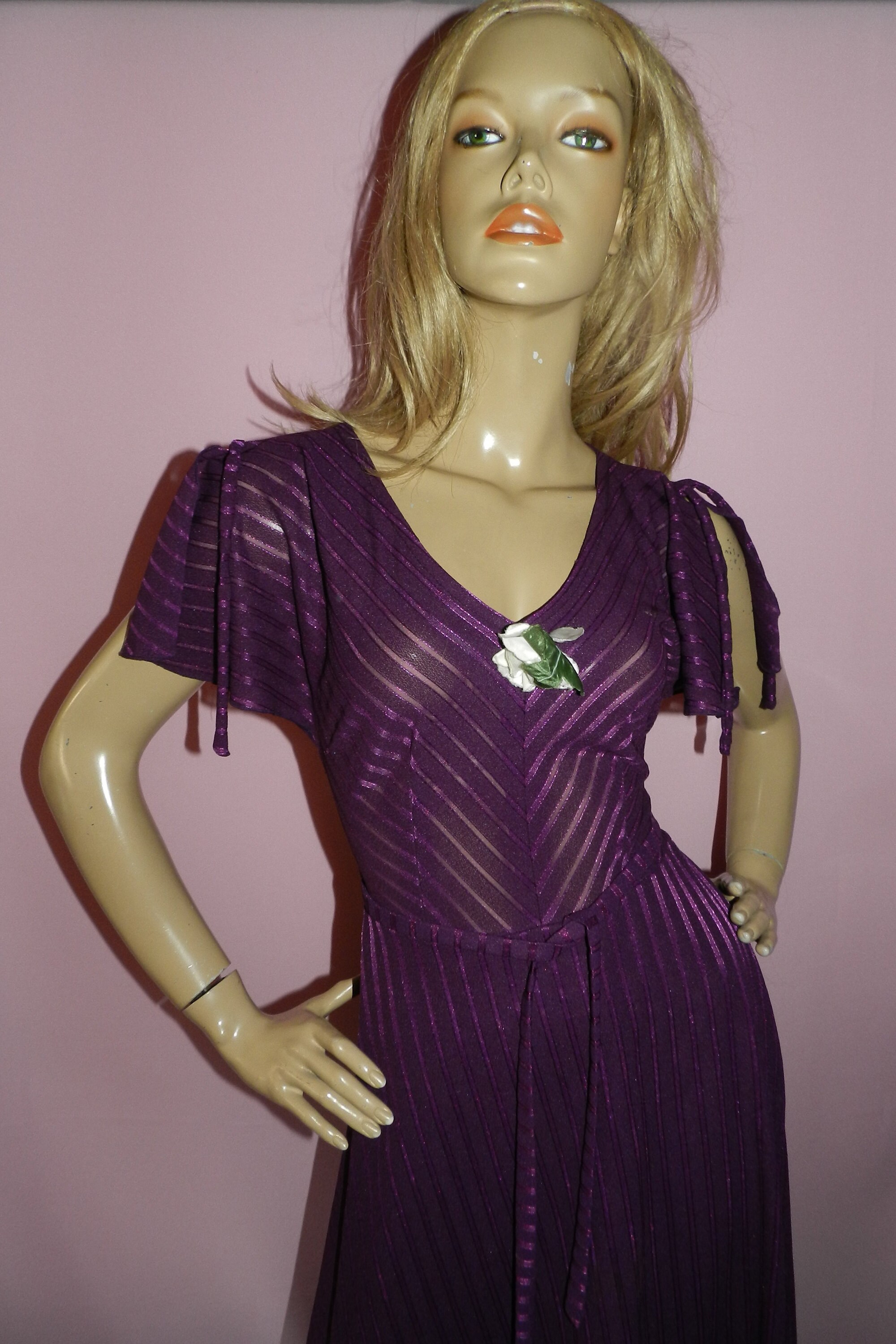 70's Sheer Purple Patterned Cotton Festival Skirt by Low Profile main image 1