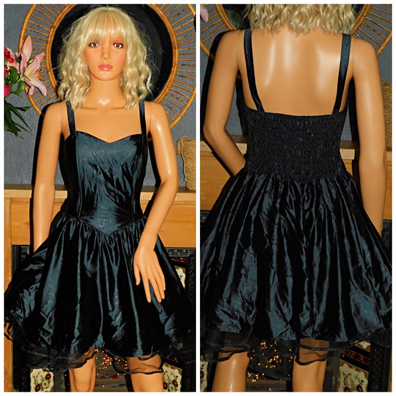 Vintage 80s BLACK BALLERINA Net Tulle Mini PROM P… - image 4