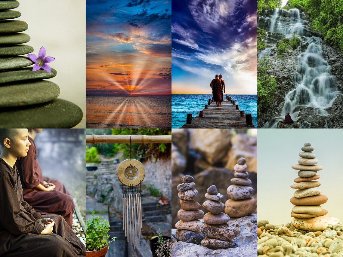 Zen aesthetic wall collage kit Digital prints Stacked Zen aesthetic wall collage kit Digital prints Stacked