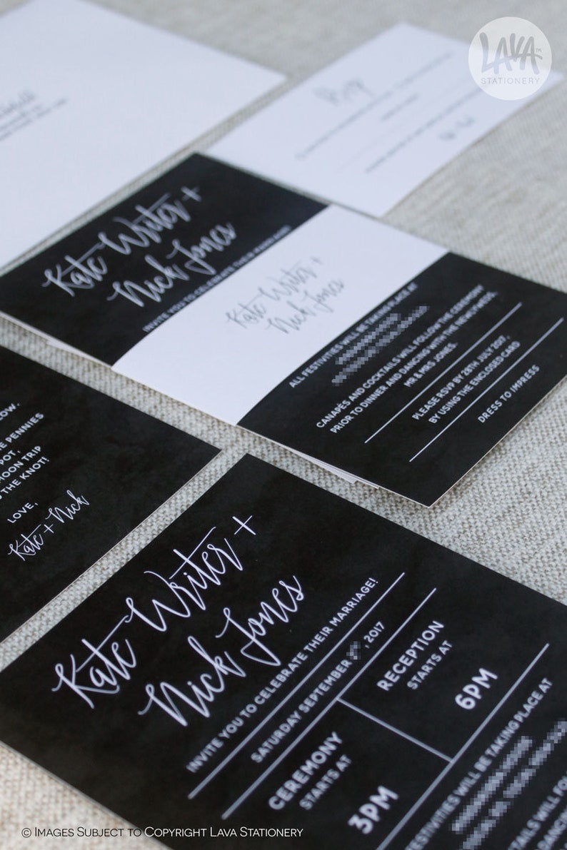 Avery Suite : Printable Modern Wedding Invitation Save the | Etsy