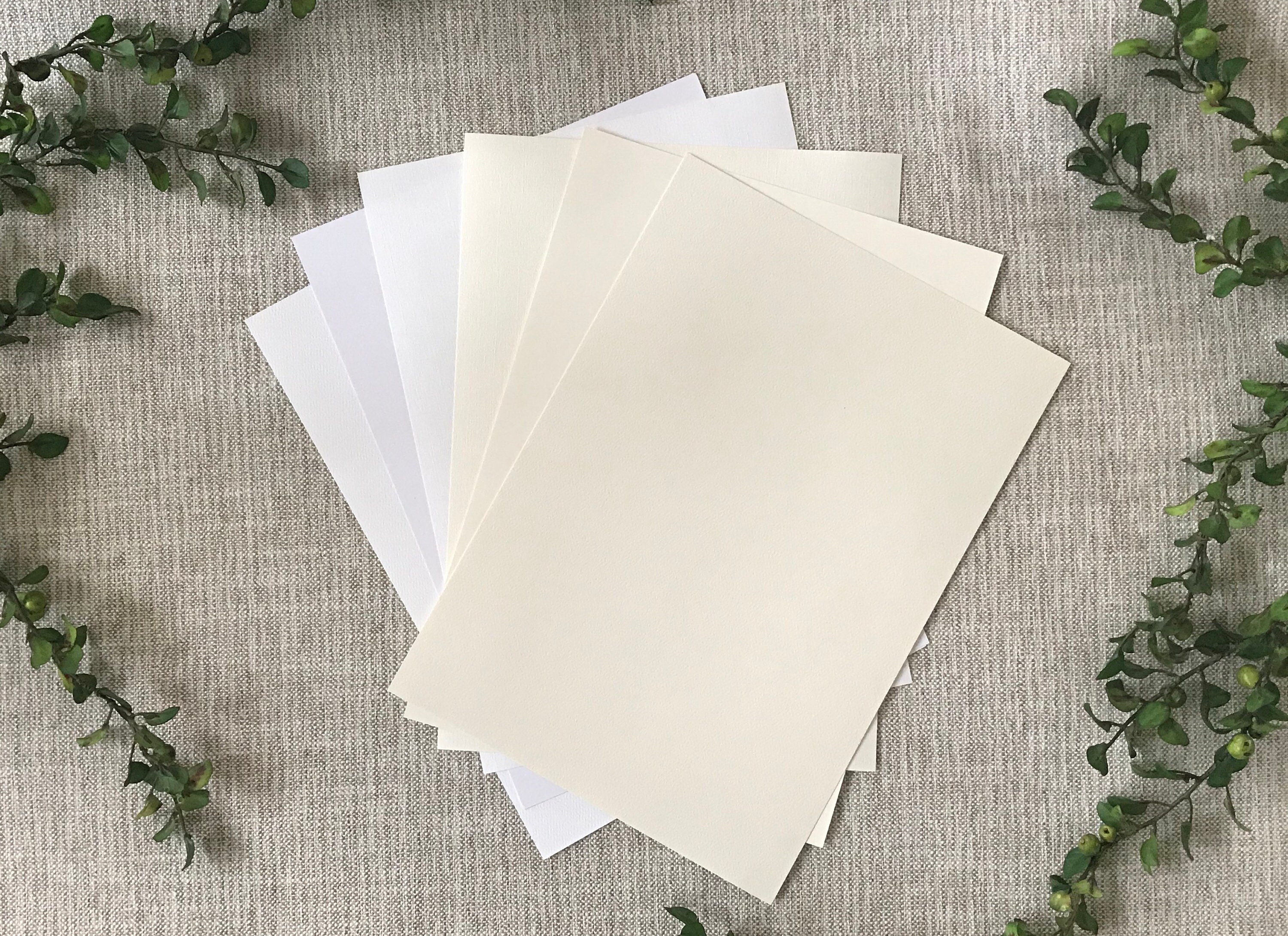 A4 Matte White and Cream Papers Pack of 10 Papelería de Etsy