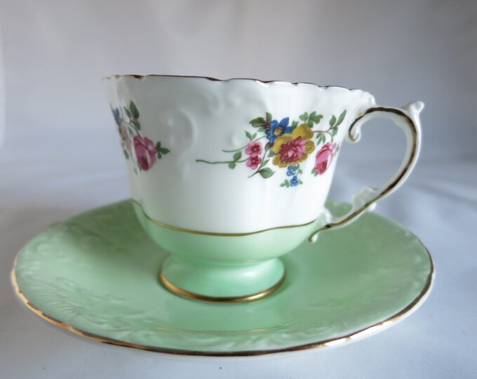 Vintage Harleigh Bone China Tea Cup and Saucer Made in England