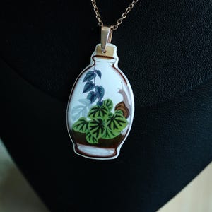 Handmade Terrarium Art Necklace, Plant Lover Jewelry