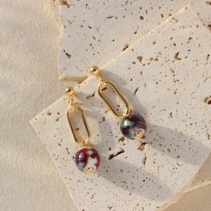 Colored porcelain earrings