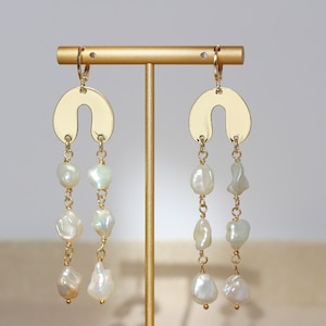 Irregular freshwater pearl earrings