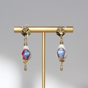 Hand painted porcelain earrings