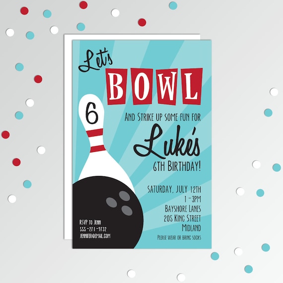 Party-Einladung Bowling Geburtstagseinladung Partei | Etsy