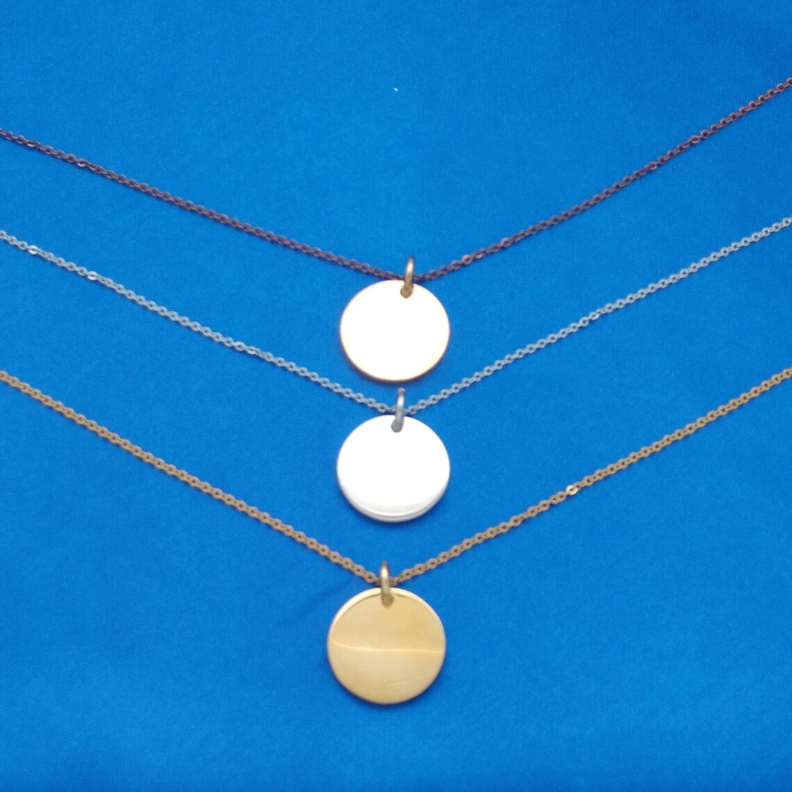 Stainless SteelRoundDiscLargeNecklacePendantUnisex Etsy