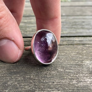 Large Ametrine Silver Ring, Purple and Yellow Brazilian Ametrine Ring, Amethyst with Citrine, February Birthstone, Ametrine Ring Size 7 8 9