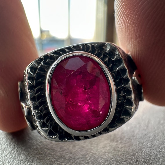 Natural Burmese Ruby Men Ring Unheated 7ct Ruby Men Jewelry Ruby Ring Size 10 Collection Ring Old Stock 7ct Ruby Unique Gift for Father Etsy