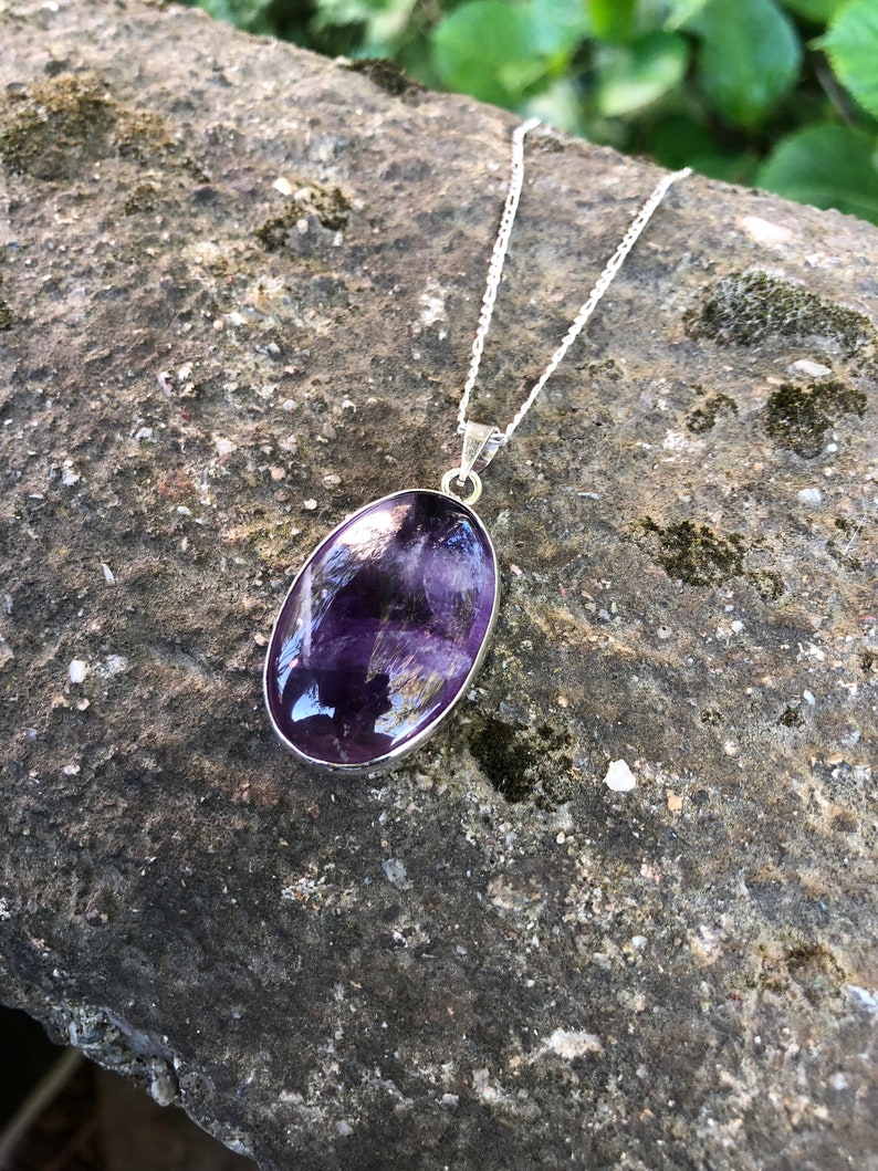 Amethyst Necklace Pendant Handmade /& Silver