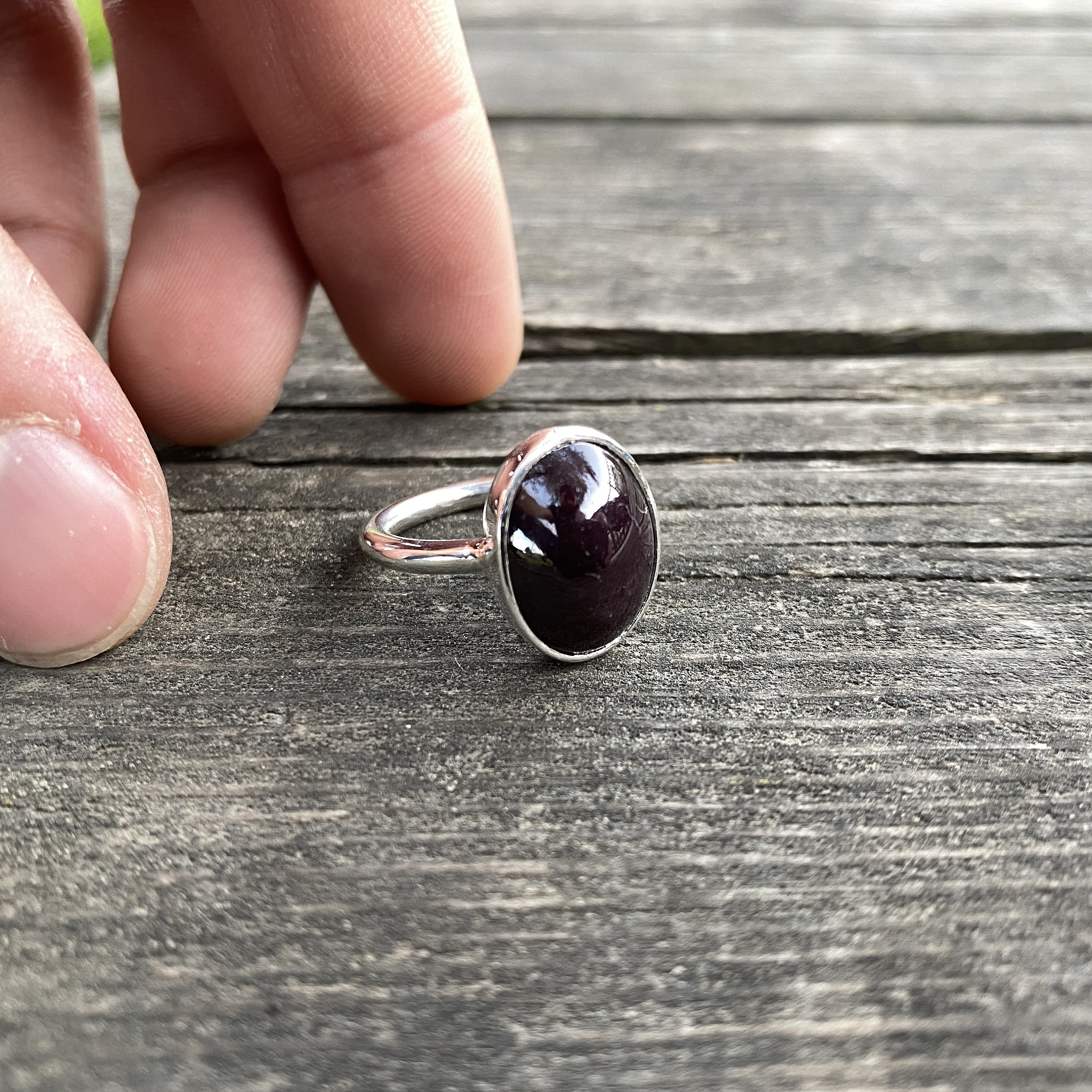 Natural Garnet Ring, 925 Sterling Silver, Garnet Men Ring, Ring for Him