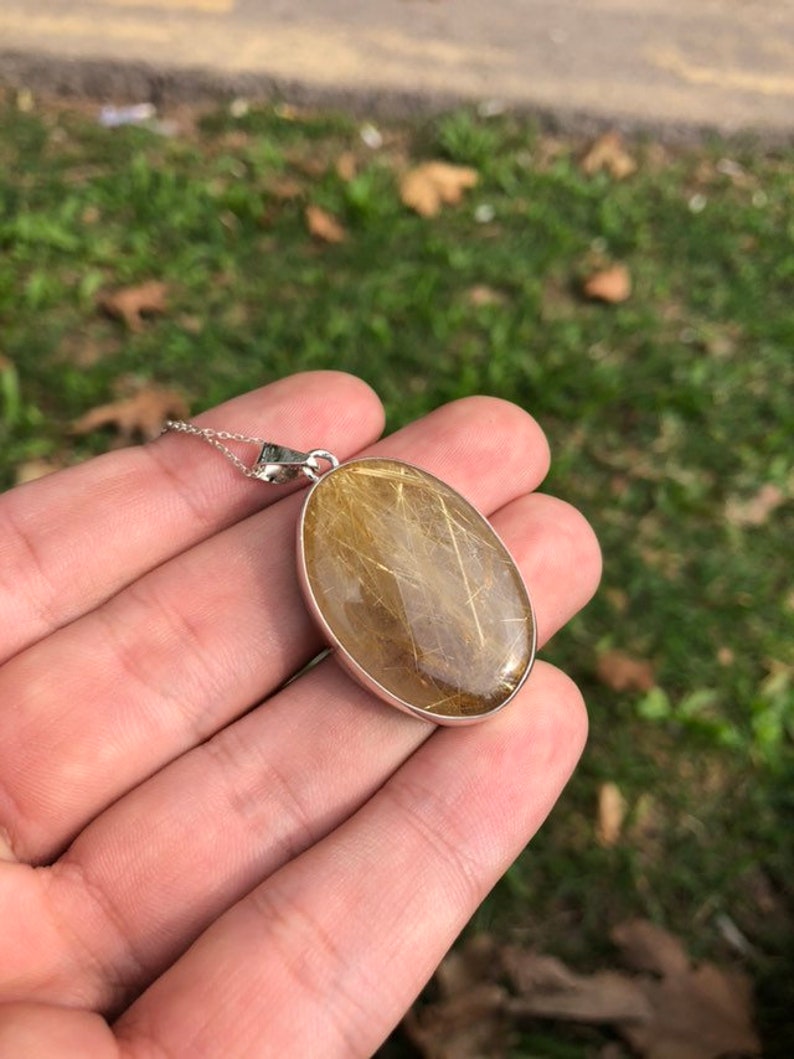 Handmade /& Silver Golden Rutillated Quartz
